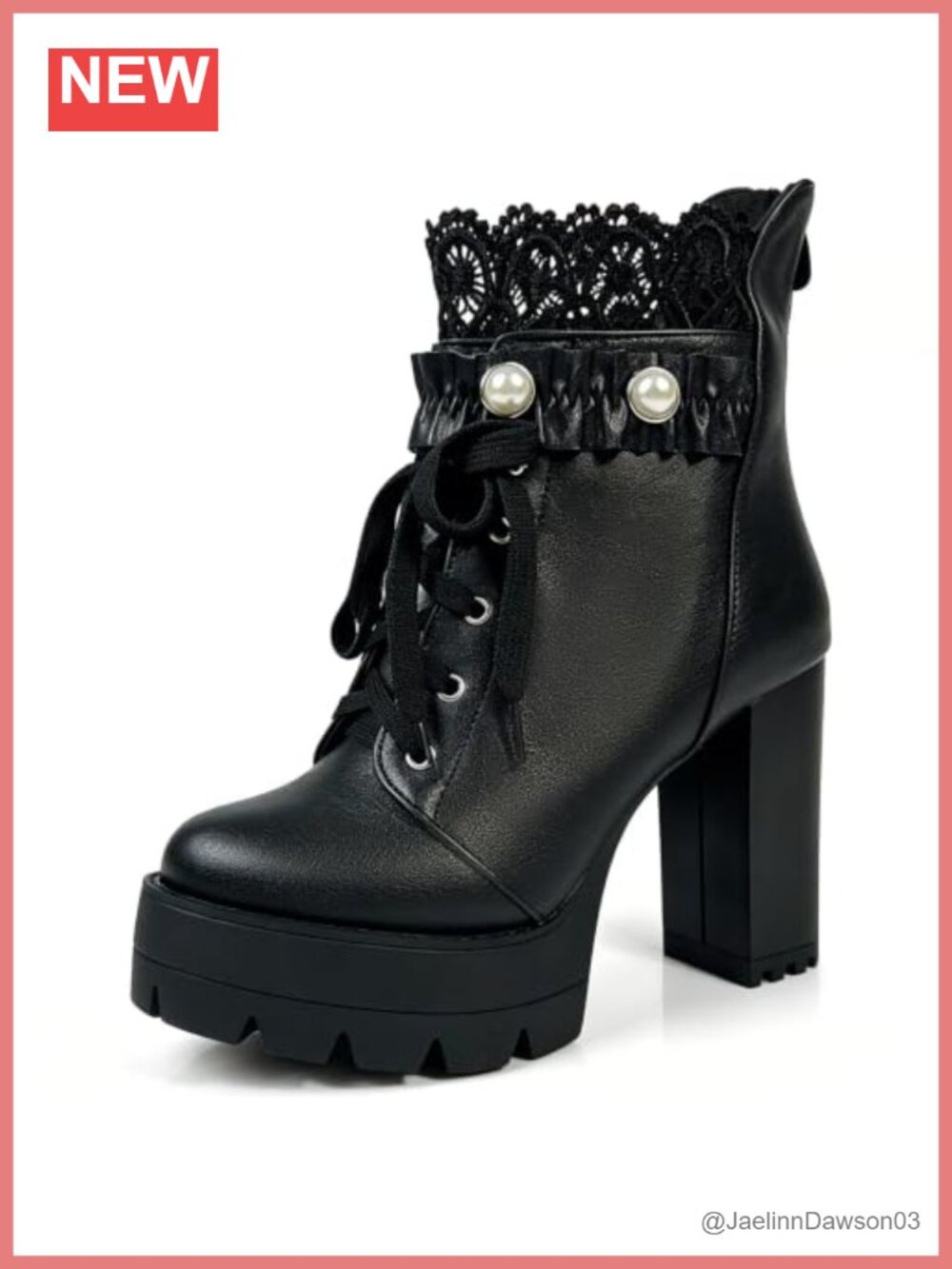 Platform High Heel Ankle Booties Lace Up Combat Goth Boots